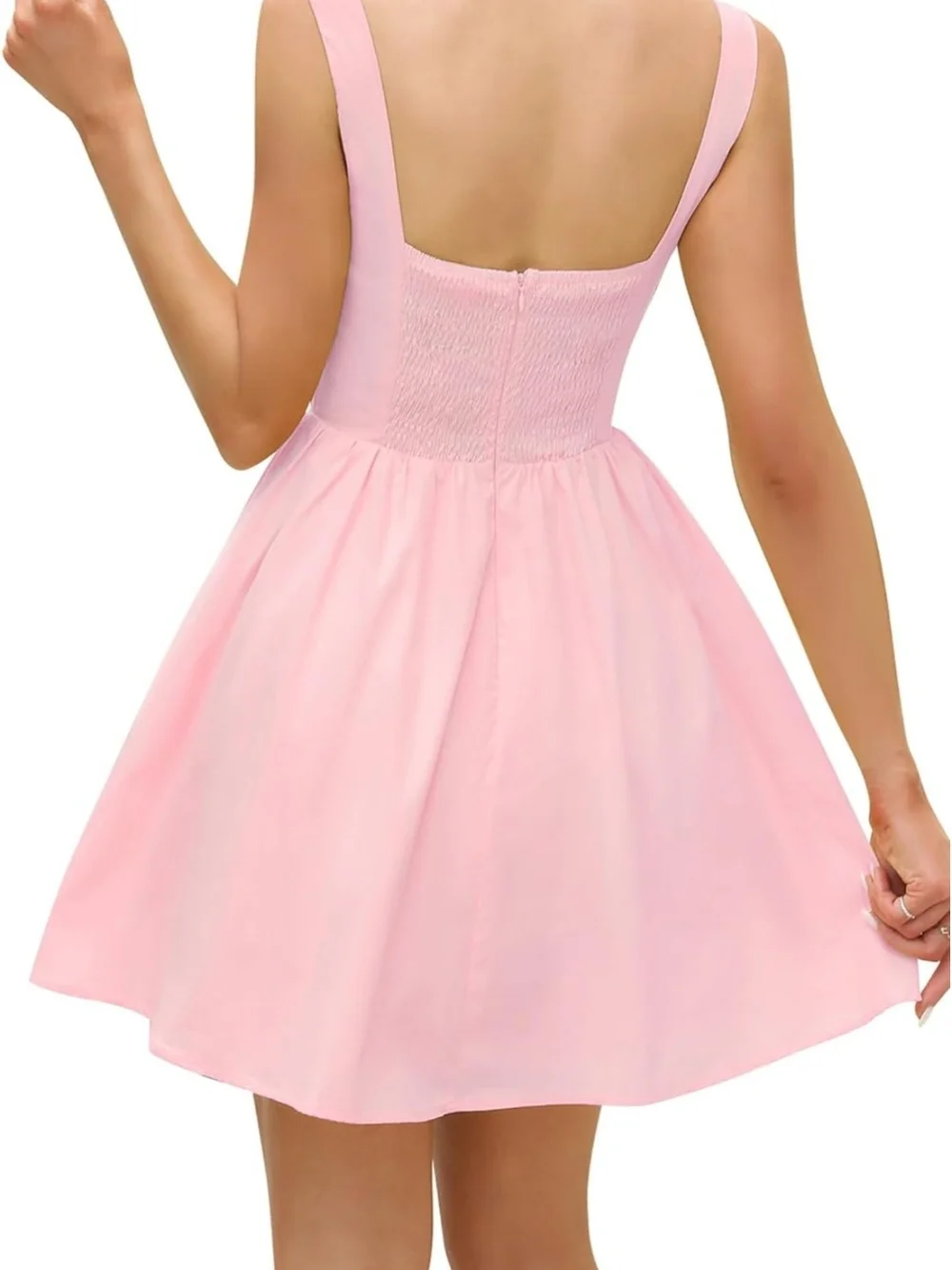 Women’s Square Neck Pink Summer Dress